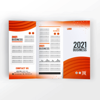 现代流行2021商务渐变风格三折页设计