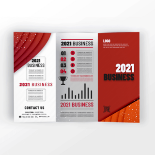 渐变三折页海报模板_现代流行2021商业渐变三折页设计