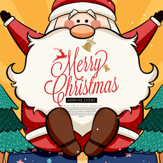 可爱卡通创意海报模板_可爱卡通创意圣诞节快乐节日sns