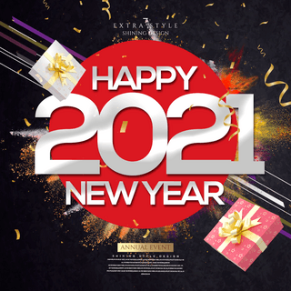 2021新年跨年海报模板_个性创意2021新年节日sns