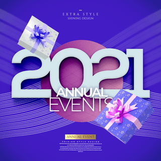 2021新年跨年海报模板_现代时尚色彩2021新年节日sns