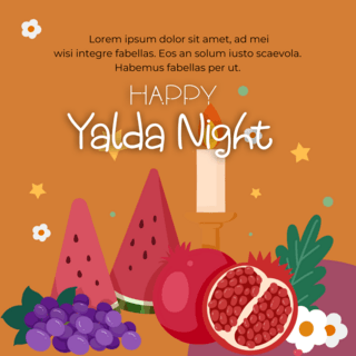 橙色背景yalda night sns