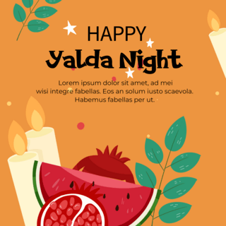 丁达尔光照海报模板_sns yalda night 橙色背景