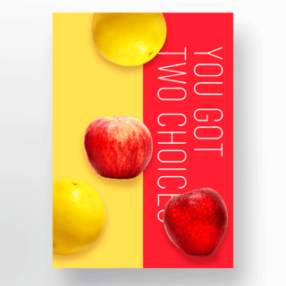 彩色苹果水果海报