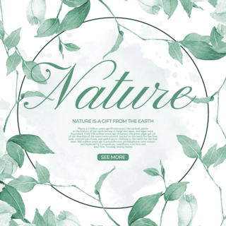 树叶花环海报模板_花环绿叶自然模板设计