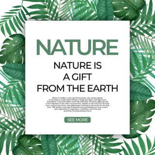 绿色元素设计海报模板_棕榈叶元素背景自然模板设计