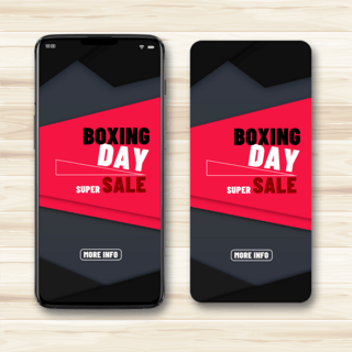 手机弹弹窗海报模板_boxingday黑红色手机端宣传模板
