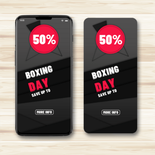 boxingday黑色手机端宣传模板