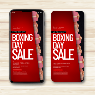 时尚潮流简约boxing day促销手机弹窗