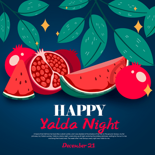 暗蓝色happy yalda night节日