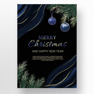 向上飞的光点海报模板_黑色精致渐变光点圣诞节节日宣传模板