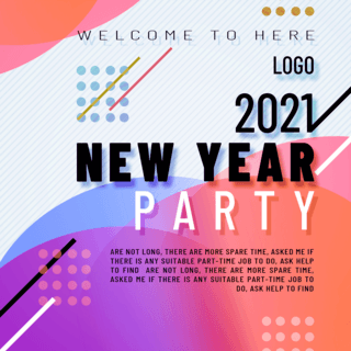 党主画面海报模板_时尚渐变流体风格2021新年庆祝画面设计