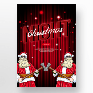 圣诞促销模板海报模板_深红色背景圣诞老人元素创意圣诞活动促销模板