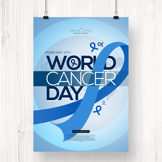 现代简约个性world cancer day医疗海报