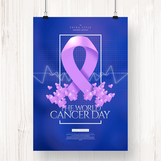 时尚个性简约world cancer day海报