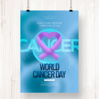 创意医疗卫生world cancer day海报