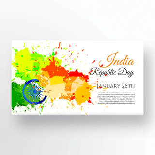 彩色创意印度共和国日宣传banner