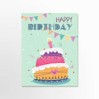 多层元素海报模板_多层生日蛋糕贺卡