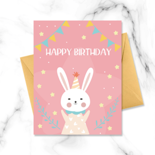 生日生日卡片海报模板_粉色生日贺卡
