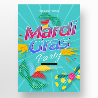 卡通元素mardi gras模板设计