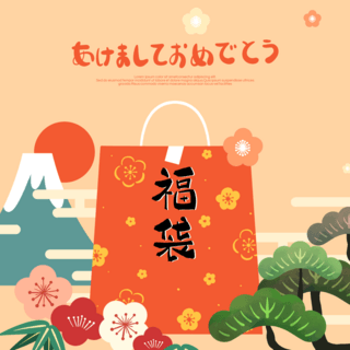 彩色可爱日本福袋宣传模版