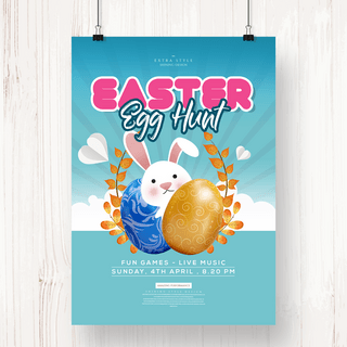 复活节彩蛋海报海报模板_创意卡通可爱复活节彩蛋海报
