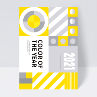 灰色方形海报模板_抽象几何黄色灰色趋势书籍封面传单