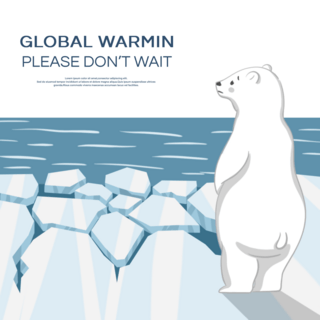 卡通全球变暖预警宣传模版