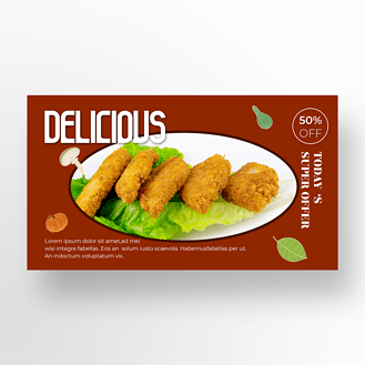 炸鸡块美食横幅