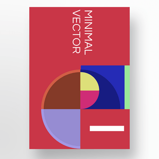 抽象拼接海报模板_红色几何风格抽象封面