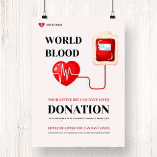 无偿献血日爱心公益海报