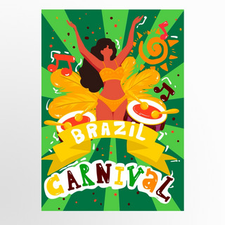 巴西狂欢节美女海报模板