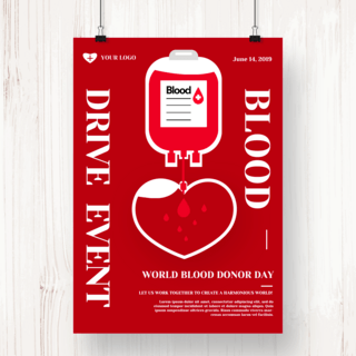 血滴海报模板_世界献血日宣传海报