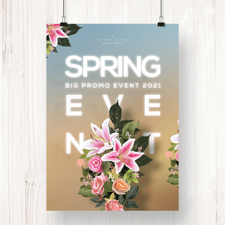 时尚色彩春季促销海报