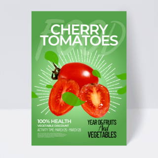 果蔬背景海报模板_绿色背景创意时尚健康饮食传单