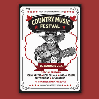 music海报模板_country music festival poster