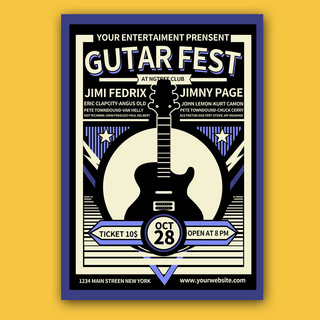 guitar festival flyer template