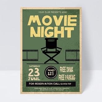 复古风格导演座椅电影传单