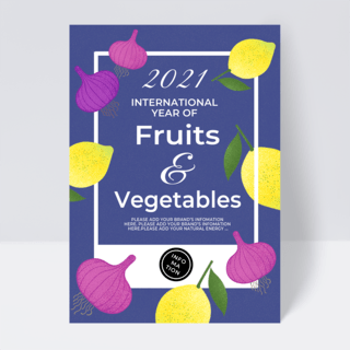 洋葱海报模板_柠檬洋葱边框国际水果蔬菜年传单