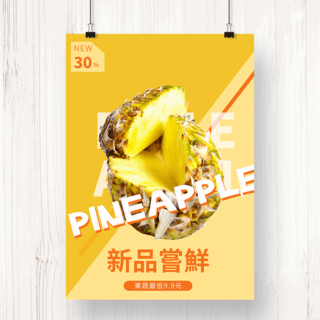 海南夏天海报模板_水果菠萝促销宣传海报