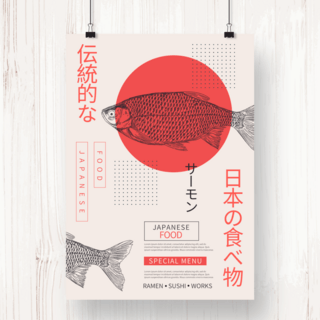 传统日本食物海报