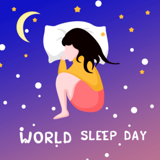 地球睡眠日海报模板_紫色星空睡眠日模板
