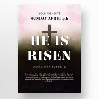 耶稣慈悲海报模板_黑色简约复活节耶稣节日主题模板