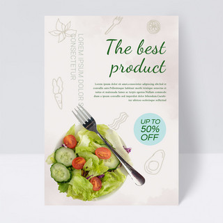 浅色简约摄影图食物健康餐饮海报宣传模板