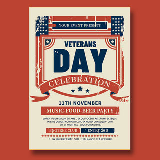 day4海报模板_veterans day flyer