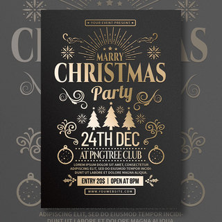 christmas海报模板_christmas party flyer
