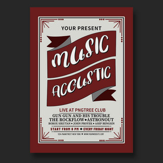 vintage music acoustic flyer