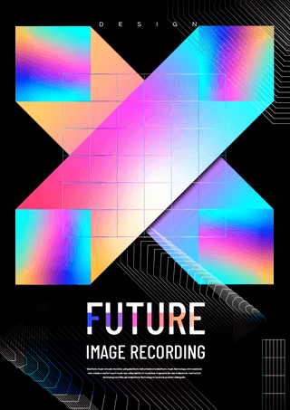 未来时尚海报模板_渐变色未来时尚感海报封面