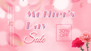 粉色简约花瓣植物母亲节销售宣传模板