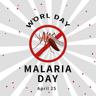 世界防治疟疾日社交卡通模板